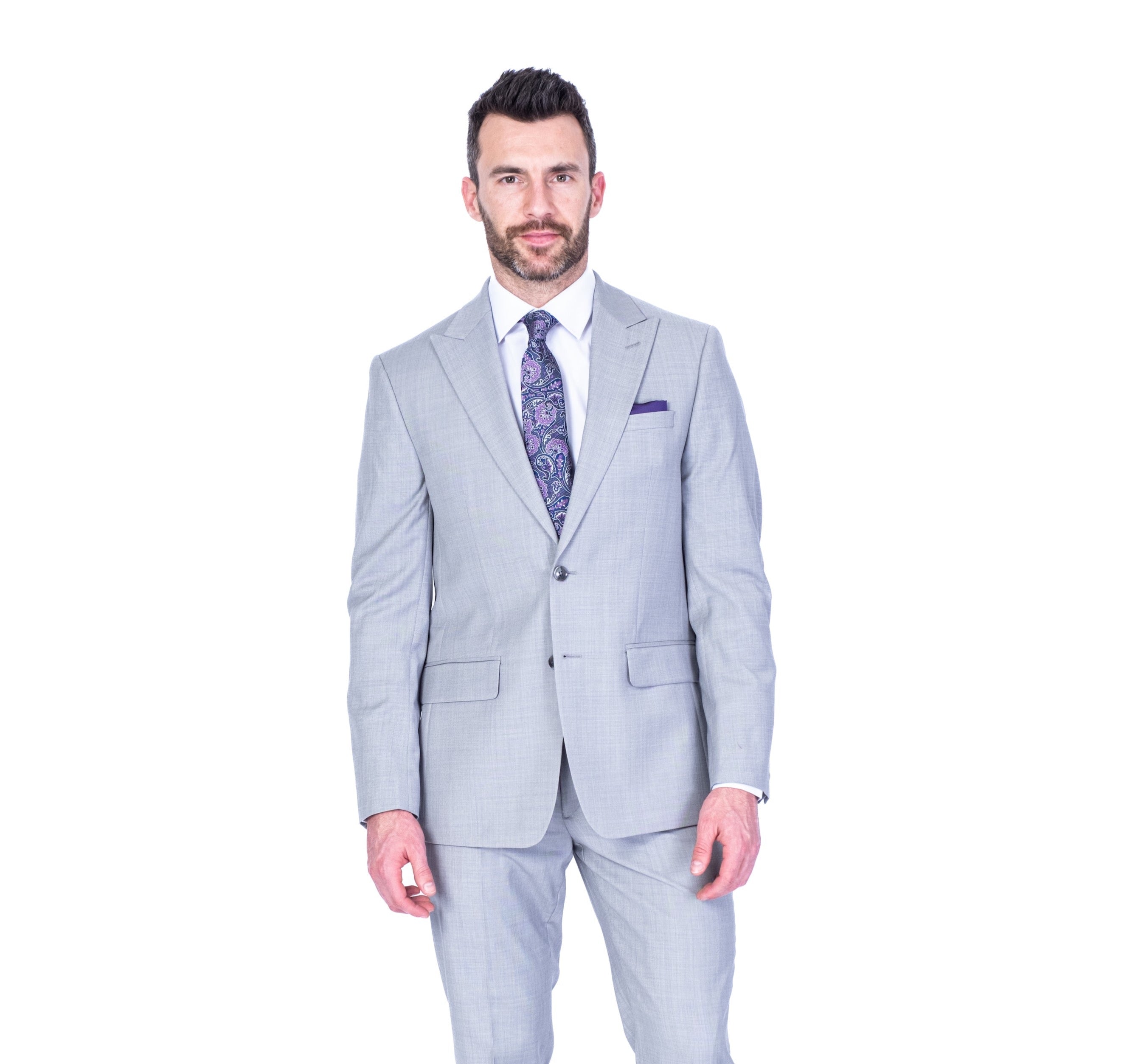 X-Fit Textured Peak Lapel Stretch Suit