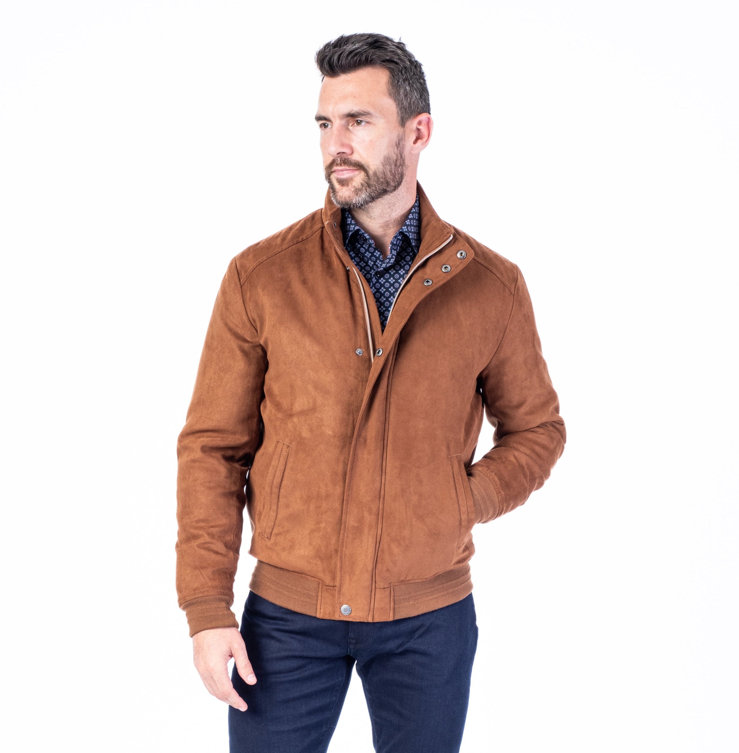 Prestige Microfibre Bomber - Cognac