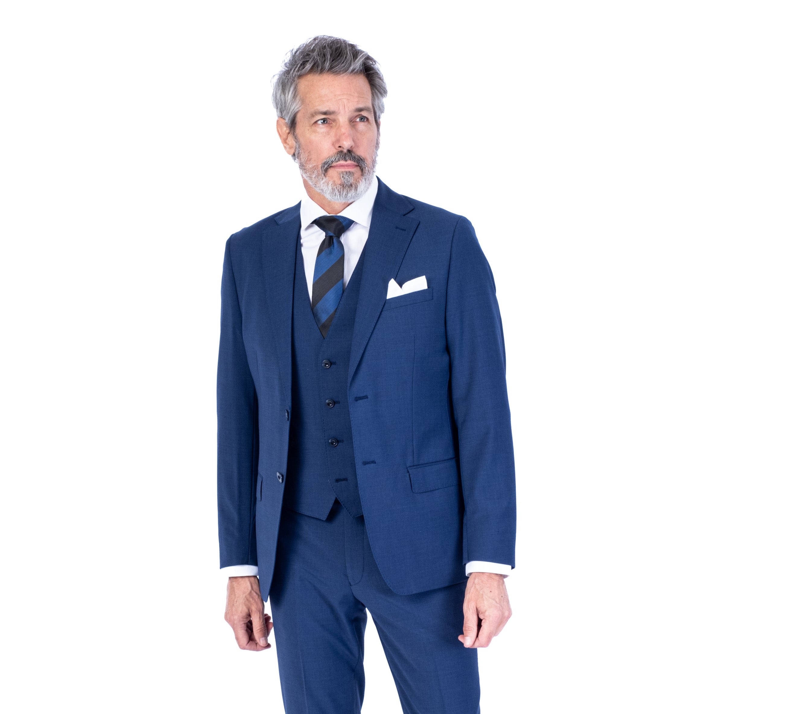 X-Slim MK 3pc Solid Stretch Suit - Blue