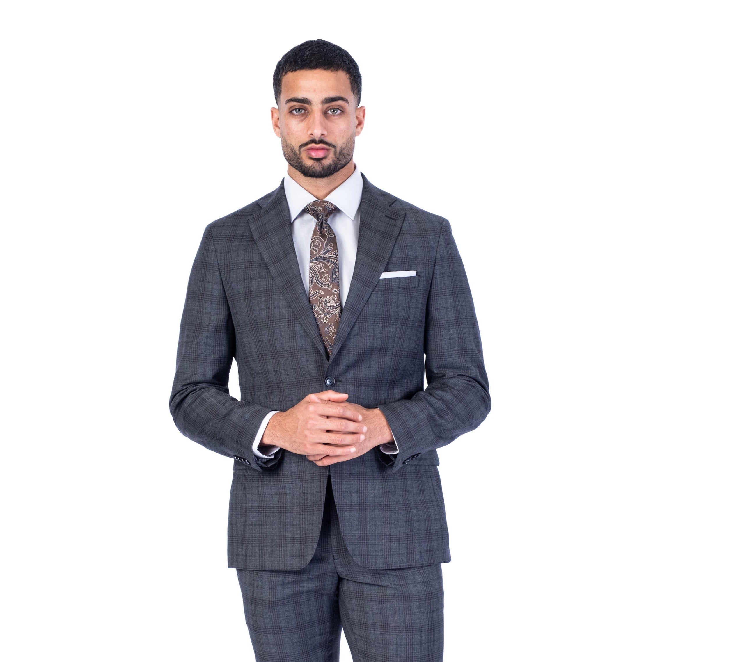 X-Slim MK Check Suit - Brown