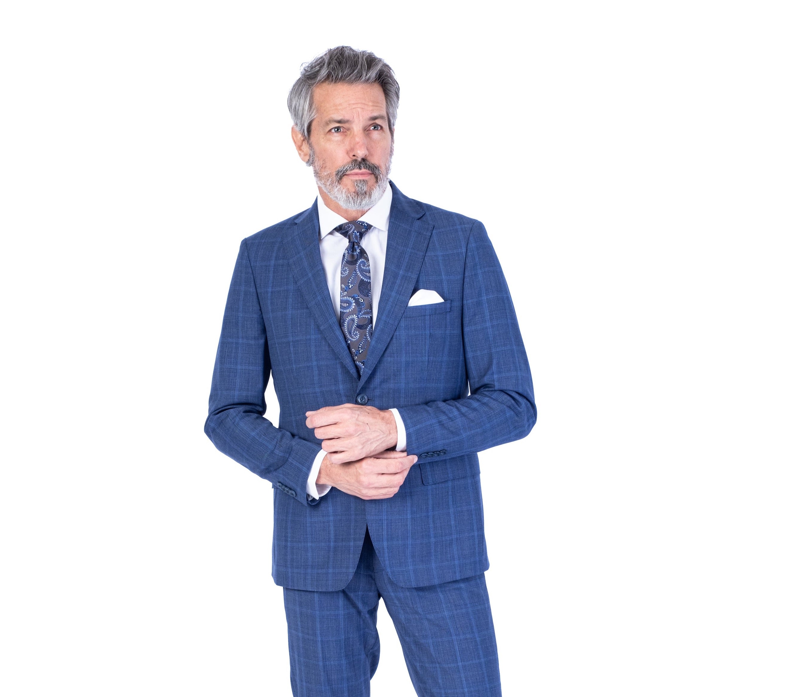 X-Slim MK Plaid Suit - Blue