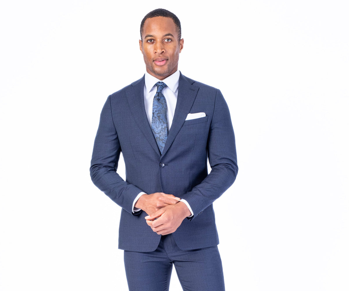 X-Slim MK Window Mini Grid Suit - Navy – Stars & Strauss