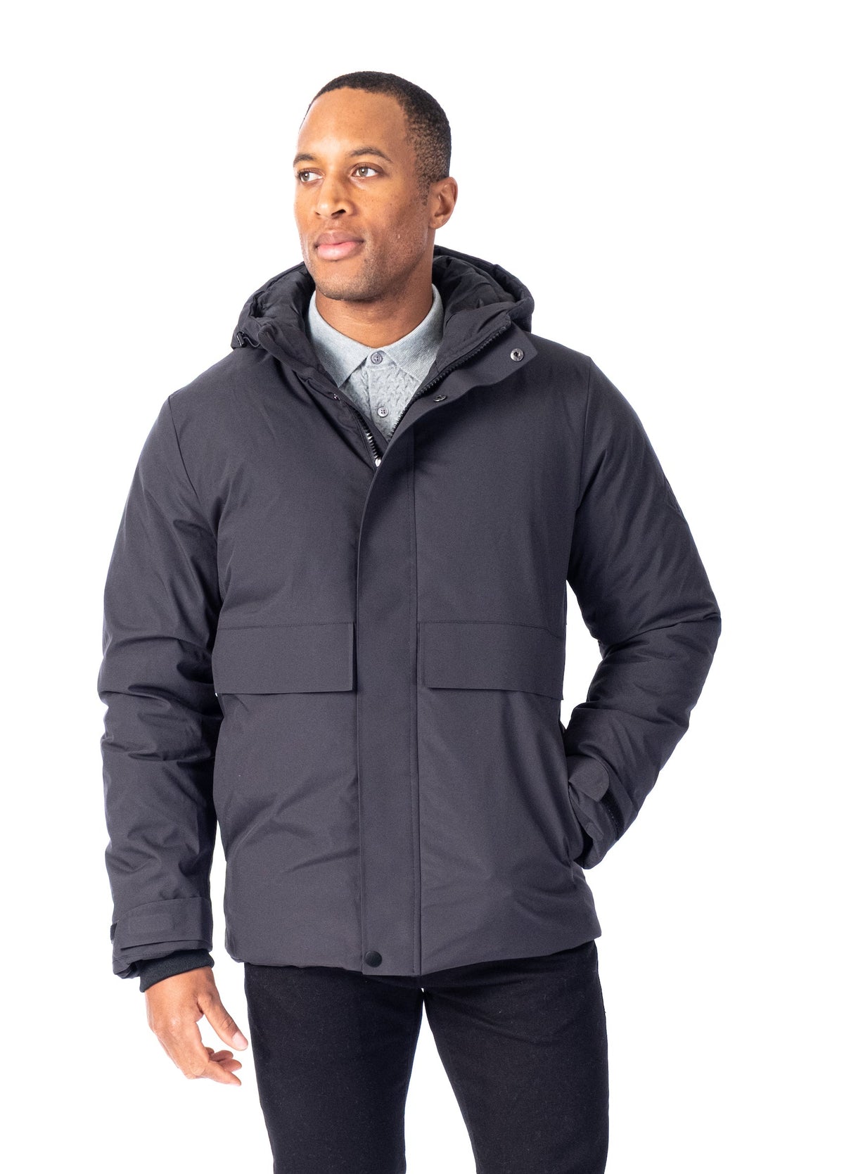 Light Weight Tech Puffer Bomber - Black – Stars & Strauss