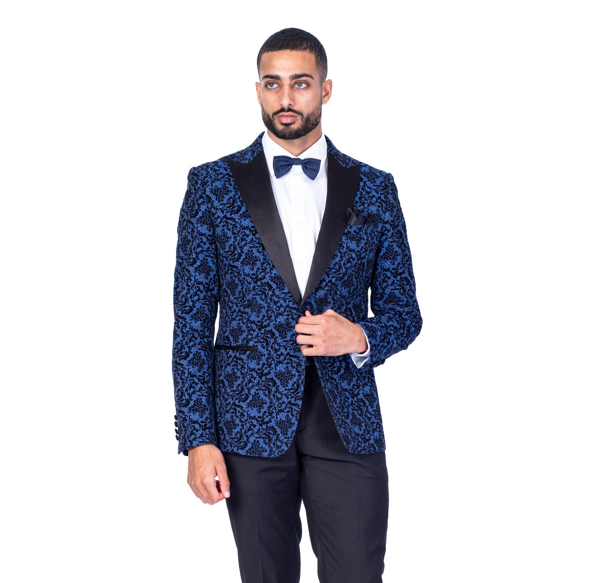Textured Floral Tux w/ Solid Pant - Royal Blue – Stars & Strauss