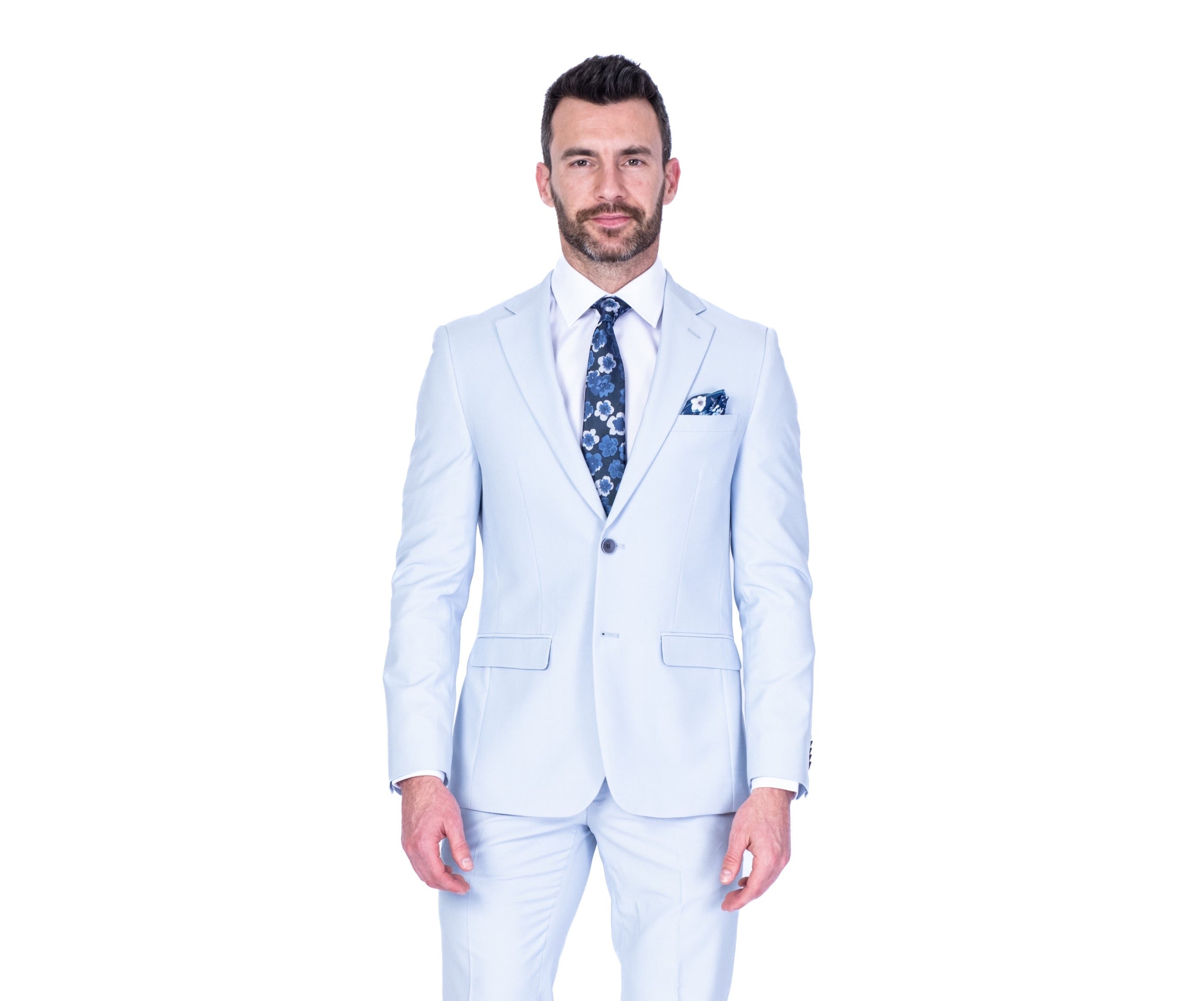 Extra Slim Fit Textured Suit - Light Blue
