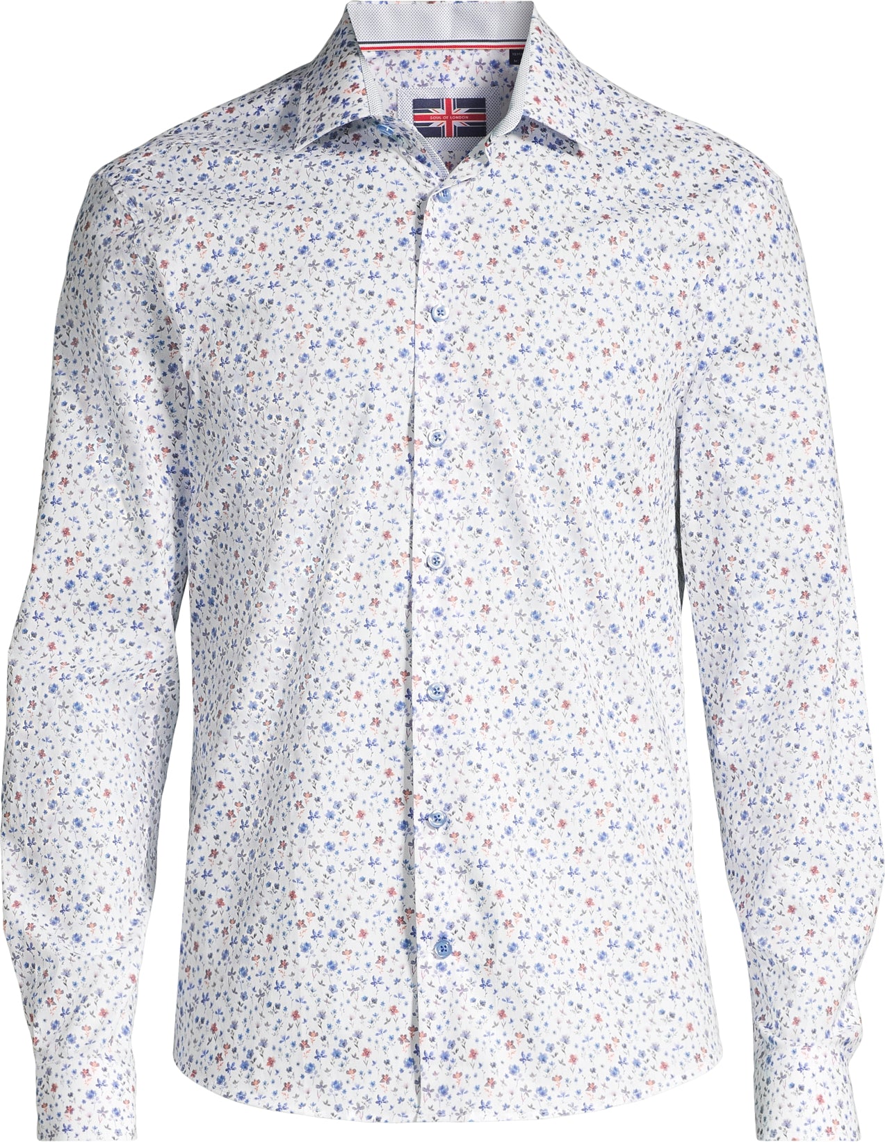 Cotton/Stretch Mini Floral Sport Shirt - Multi