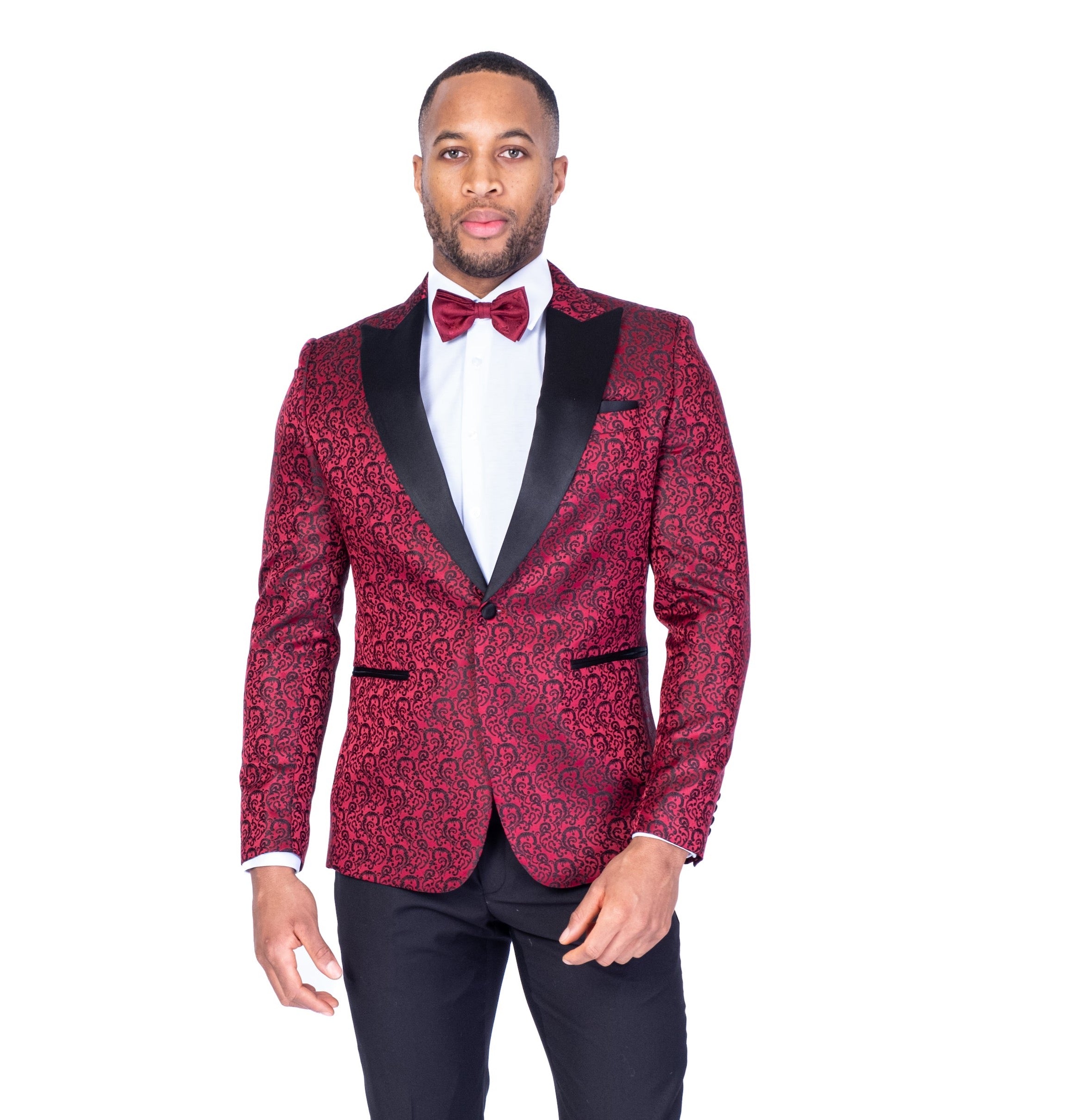 Tonal Paisley Tux w/ Solid Pant