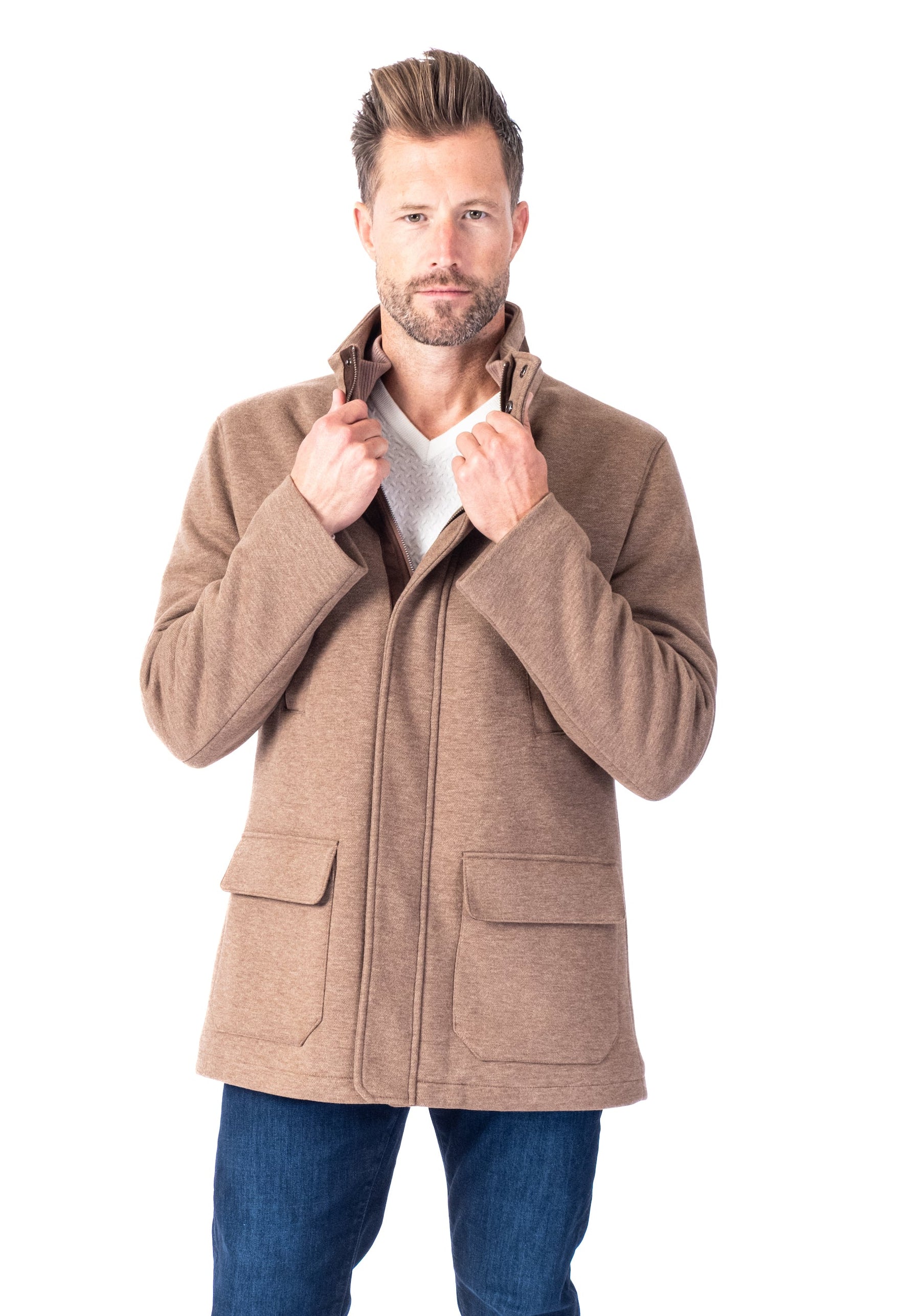 Wool/Stretch Car Coat
