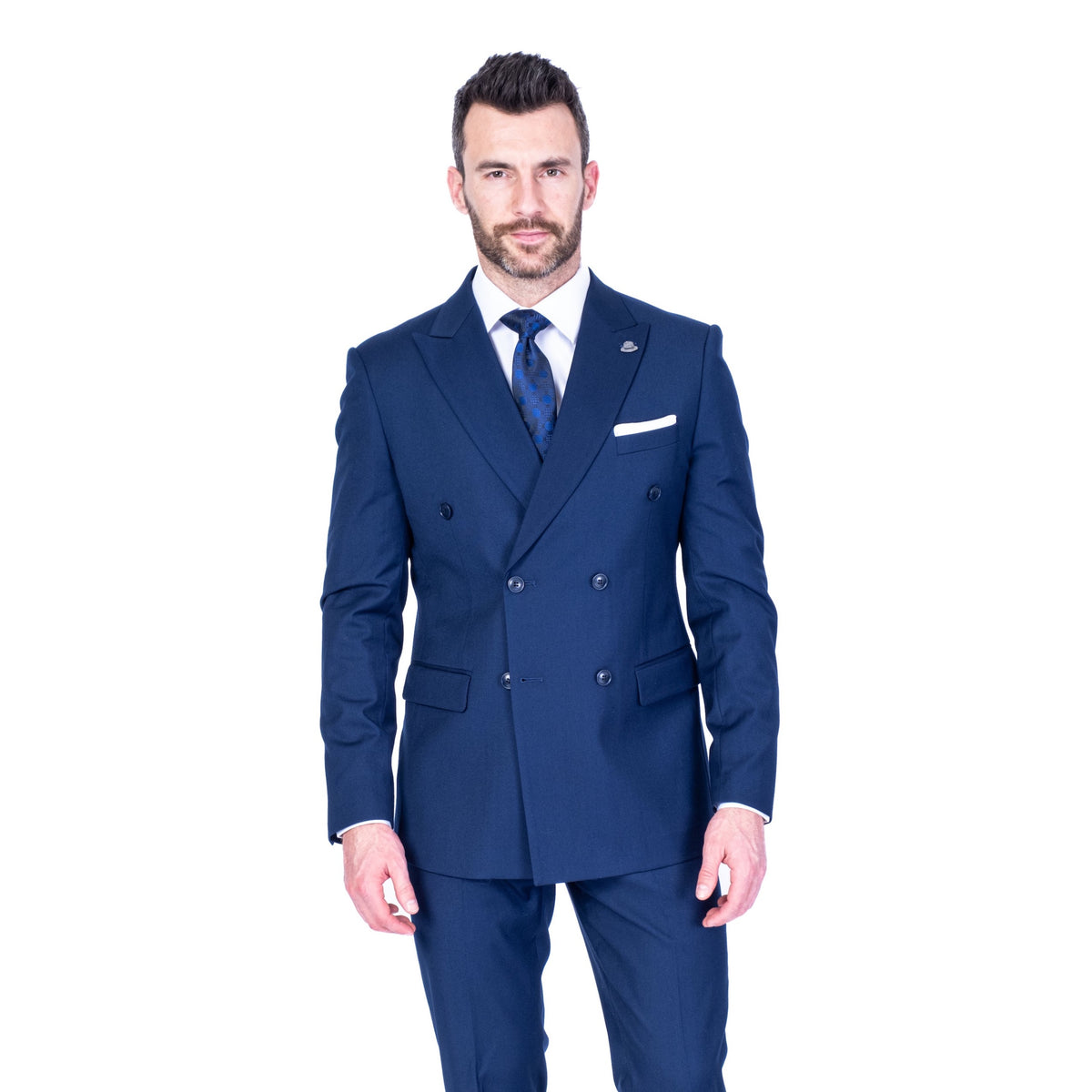 Double-Breasted Modern Slim Fit Suit - Blue – Stars & Strauss