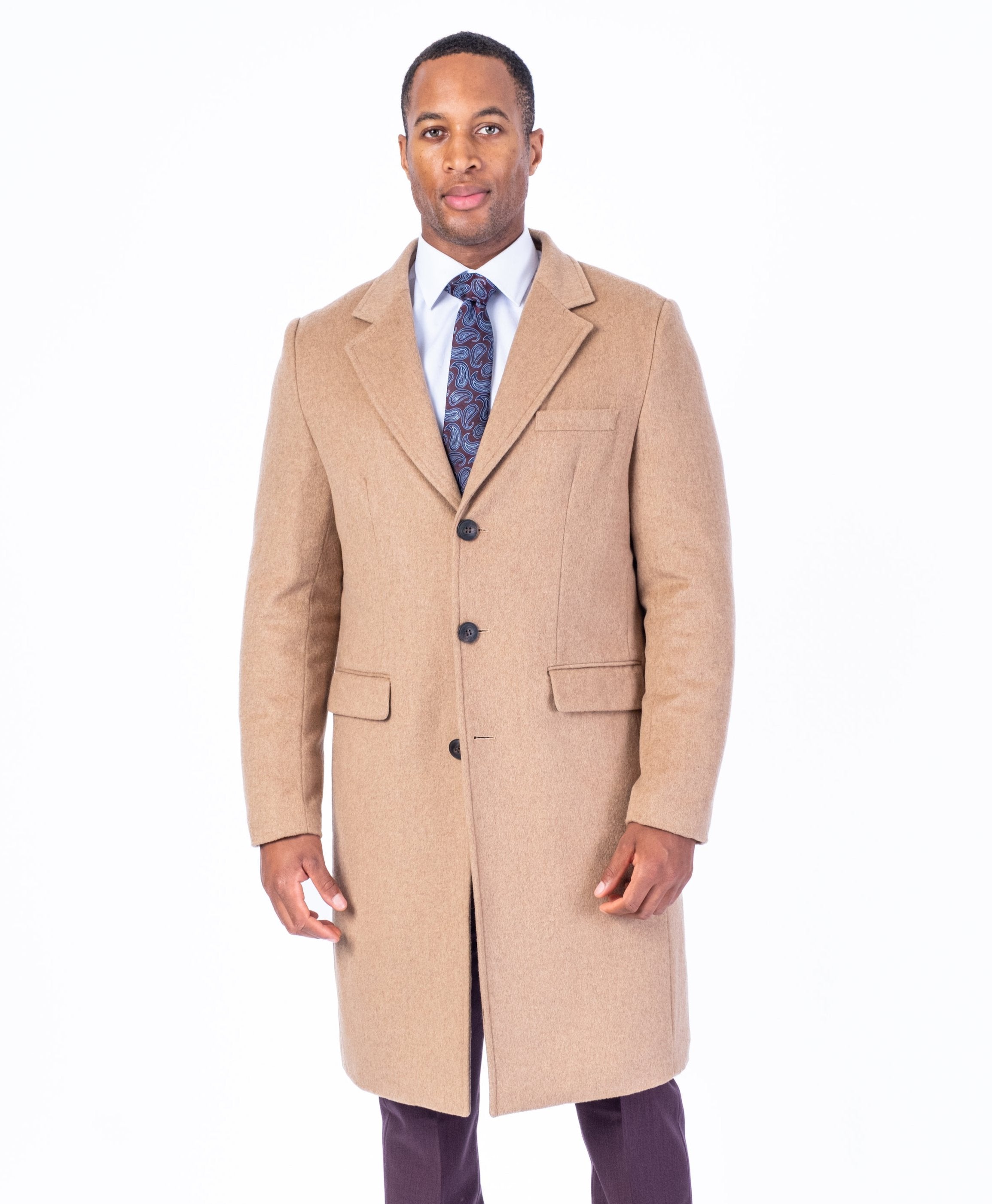 Wool & Cashmere Full Length Topcoat - Camel