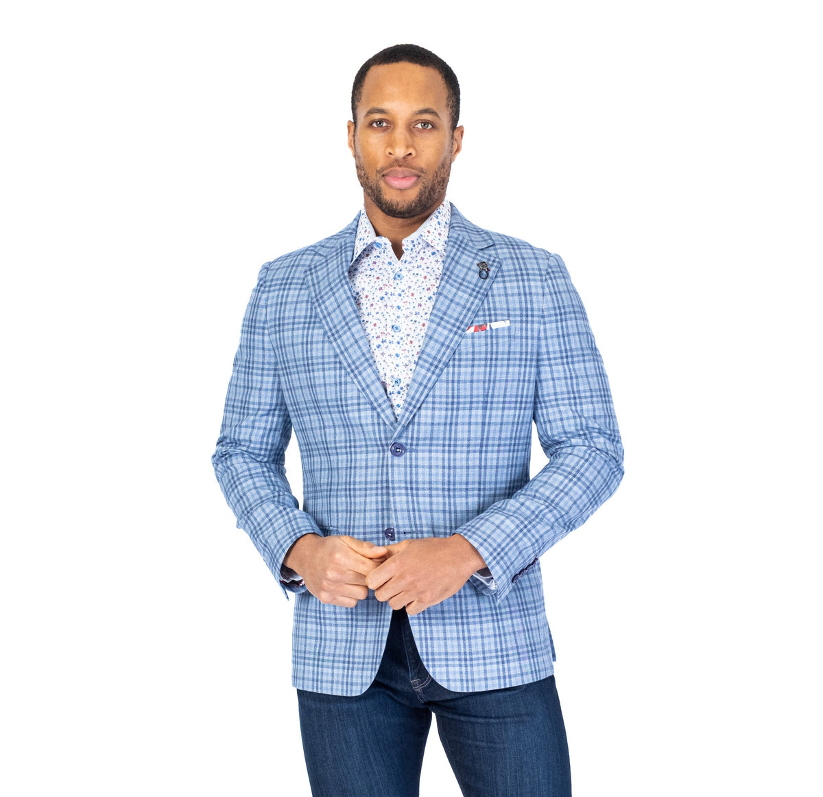 Mini Plaid Blazer - Light Blue – Stars & Strauss