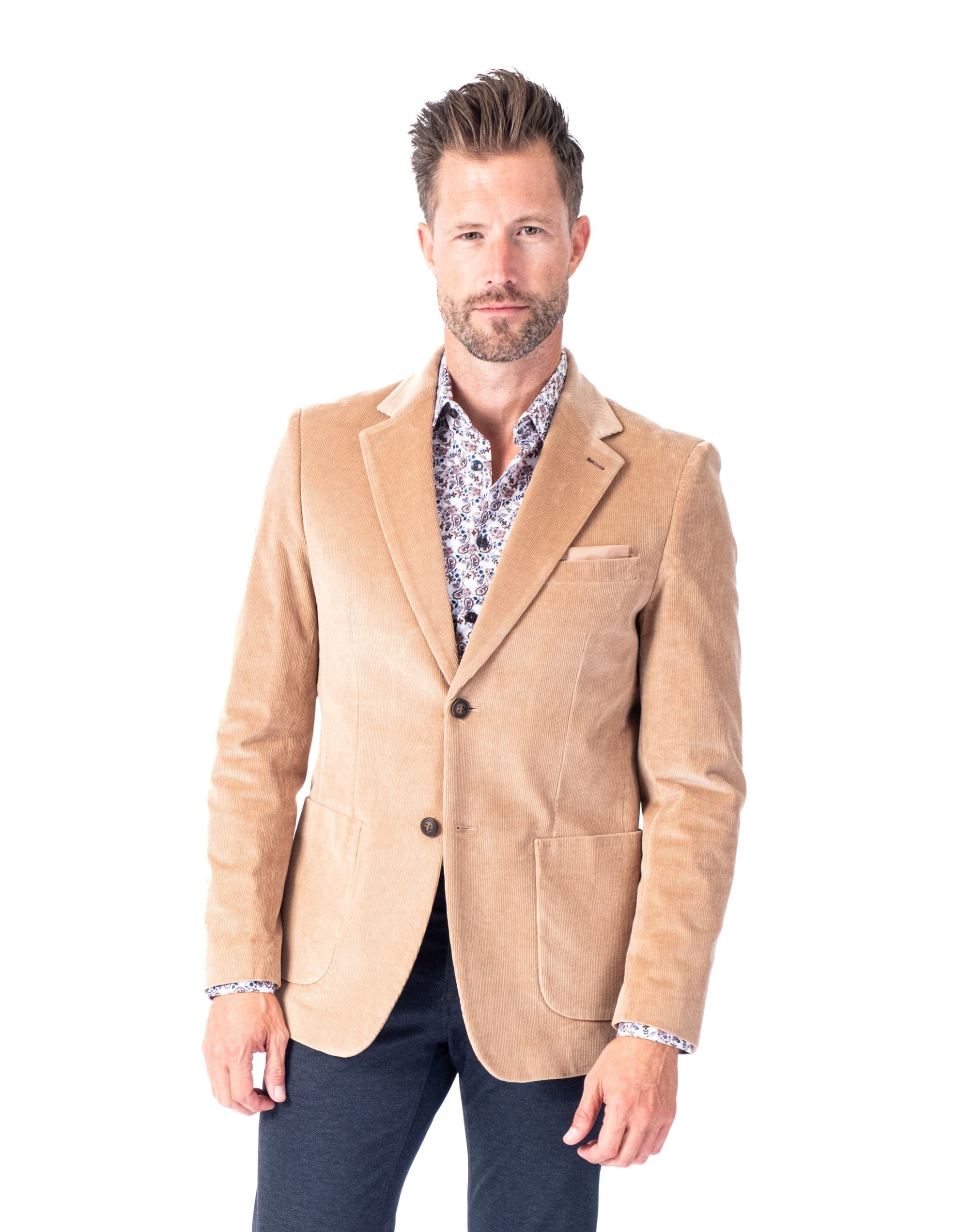 Cord Patch Pocket Blazer - Beige