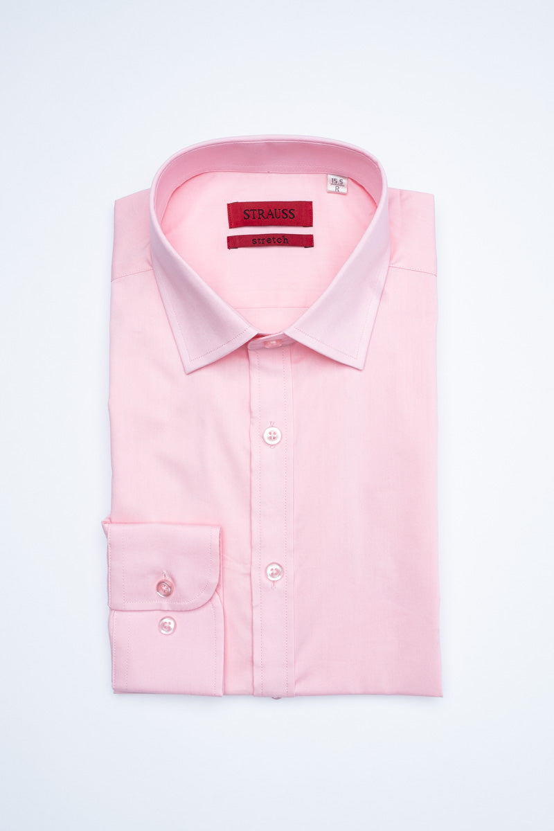 Modern Slim Fit Solid Stretch Dress Shirt - Pink Stars & Strauss Modern Slim Fit Solid Stretch Dress Shirt - Pink Stars & Strauss