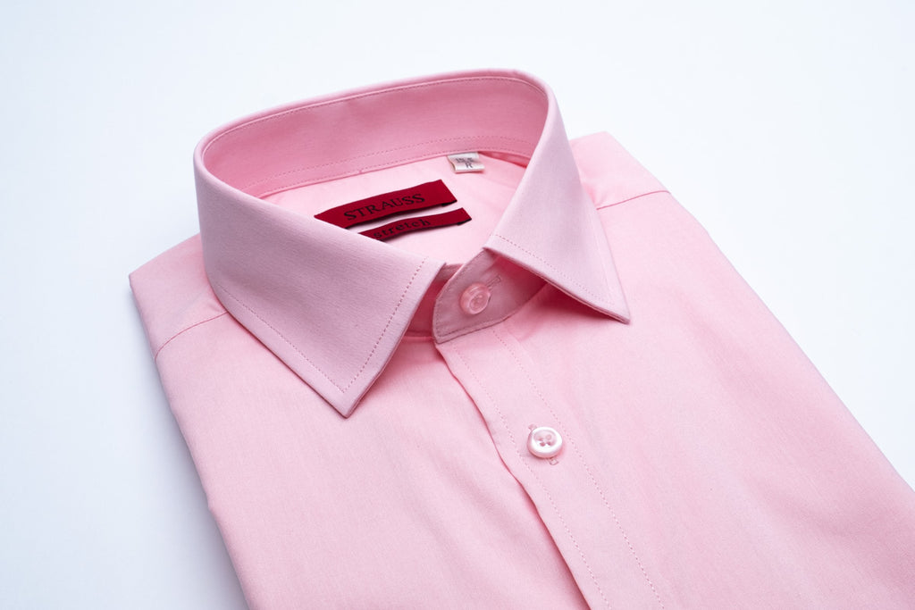 Modern Slim Fit Solid Stretch Dress Shirt - Pink Stars & Strauss Modern Slim Fit Solid Stretch Dress Shirt - Pink Stars & Strauss